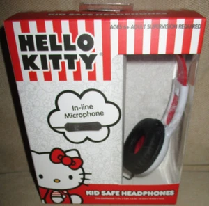 Auriculares con cable seguros para niños Hello Kitty con micrófono en línea - Nuevos - Imagen 1 de 3