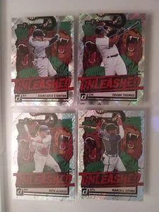 4 card lot 2021 Donruss Unleashed Rapture Stanton + Thomas + Alonso + Ozuna - Picture 1 of 10