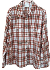 Alfred Dunner Shirt Womens 18W Plus Multicolor Plaid Button Up Roll Tab Sleeve - Picture 1 of 6