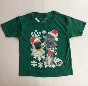 New Christmas Shirt 5 Pug Dog Cat Green Snowflake Animal Top Holiday Pets - Picture 1 of 3
