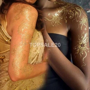 Natural Glitter Henna Mehandi cones tattoo kit body art temporary - Picture 1 of 15