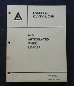 ORIGINAL ALLIS CHALMERS ARTICULATED WHEEL LOADER TRACTOR PARTS MANUAL CATALOG NM - Picture 1 of 6