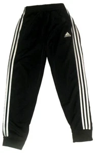 Adidas Kids Youth Polyester Three Striped Pants sz. Medium 10-12 Black White - Picture 1 of 4