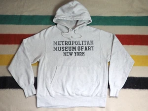 VTG Y2k 2000s Champion Reverse Weave MoMA NYC Museum Art Stencil Gray Hoodie M - Picture 1 of 7
