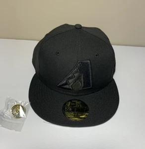 New Era 59Fifty Men's Cap MLB Arizona Diamondbacks BASEBALL HAT Size 7 1/4 BLACK - Picture 1 of 7