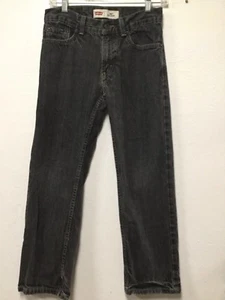Levis Boys Denim Jeans Pants Size 12 Regular Black 505 Straight 19 - Picture 1 of 8