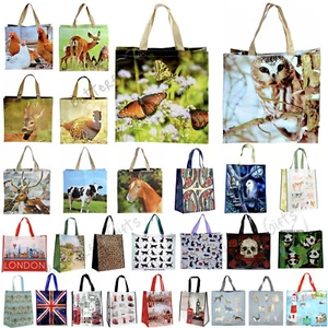 Womens Mens Large Quality Fold Up Shopper Bag Chic Shopping Reusable Tote Bag - Picture 1 of 98