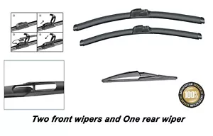 Honda Civic 2001-2005 Brand New Front and Rear windscreen wiper blades 24"16"12" - Picture 1 of 4