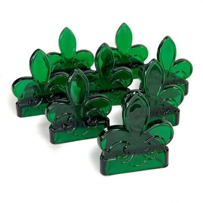 翡翠绿 Fleur-de-Lis 单个茶灯座 - 8 — 第 1/4 张图片