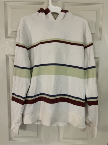 OFF WHITE Felpa con cappuccio uomo Lucky Brand media bianco sporco verde blu rosso pullover a righe casual