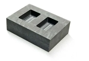 Graphite Ingot Mold 100 Gram 2 Cavity Machined Make Gold Silver Bars Melting Kit - Picture 1 of 7