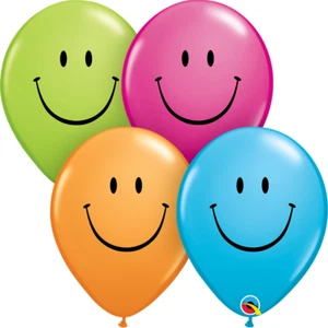 Globos de látex cara sonriente 11" - Qualatex - Surtido tropical - 25ct - Imagen 1 de 5