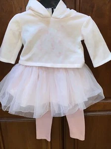 Pippa And Julie Pink Sweat Hoodie 3 Pc. Skirt Tutu Pant Set 3-6m - Picture 1 of 9