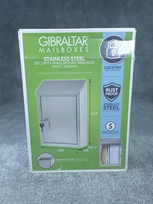 Gibraltar Stainless Steel Security Wall Mount Mailbox Ashley Locking Rust Proof - Image 1 of 4
