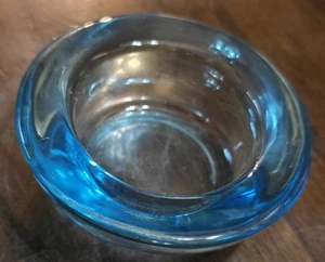 3" türkis blau Kerzenhalter Windlicht Kunst Glas Teelicht oder Salzzelle Dekor - Bild 1 von 6