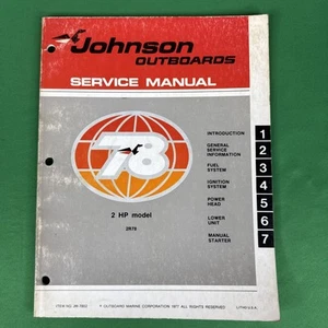 Fabricante de equipos originales Johnson 1977 motores fueraborda manual de servicio 2 hp modelo 2R78 JM-7802 - Imagen 1 de 6
