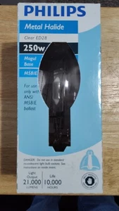 Philips 250W Clear ED28 Metal Halide Bulb Mogul base for M58/E Ballast NIP - Picture 1 of 2