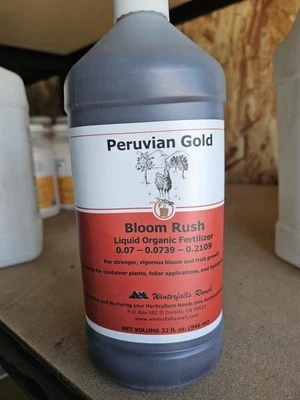 Fertilizante orgânico líquido peruano Gold Bloom Rush 32 oz - Imagem 1 de 4