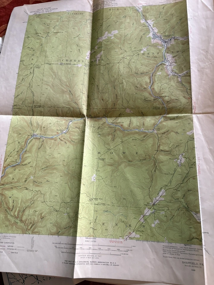 Sheffield PA Warren County USGS Topographical Geological Survey Quadrangle Map - Image 1 of 1