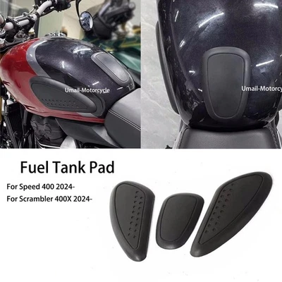 Calcomanías adhesivas para rodilleras de tanque de combustible aptas para Triumph Speed400 Scrambler400X 2024- Foto 1 de 4