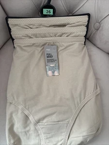 M&S COLLECTION 3 Pack Cotton Rich Full Briefs Beige Size 26 BNWT Marks & Spencer - Picture 1 of 6