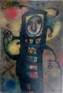 Joan Miró - Oil canvas painting / Style of / Signed / Contemporary Constelation