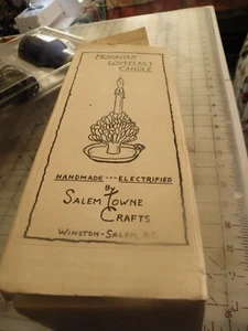 Moravian LoveFeast Electric Candle Salem Towne Crafts Works PAPERWORK IN BOX - Picture 1 of 3