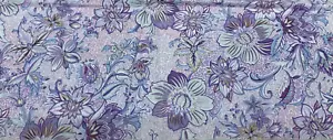 HOBBY LOBBY - PURPLE FLORAL COTTON-- 3/8 YARD - Picture 1 of 2
