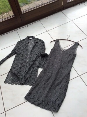 Spitzenkleid mit passender Jacke / Bluse Größe 34 als Etui/Cocktailkleid wie neu - Bild 1 von 3