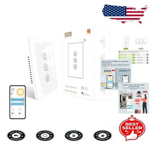 Full-Range Wi-Fi Dimmer Switch with Glass Panel - Remote and Voice Control - Picture 1 of 11