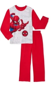 New-Marvel- Spiderman -Boys SIZE 8- Fleece Pajama Set -PJs 2-Piece -Sleepwear - Picture 1 of 3