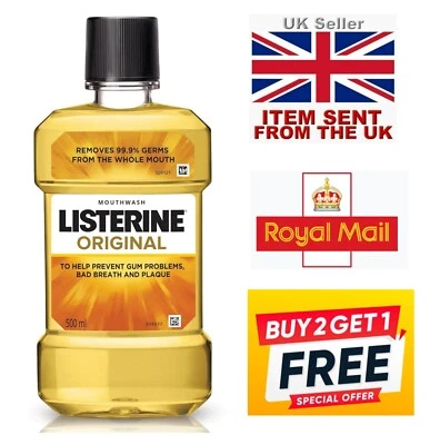 Acquista 2 Ottieni 1 Gratis - 500ml LISTERINE Collutorio Originale Problema Gengive Alito Cattivo