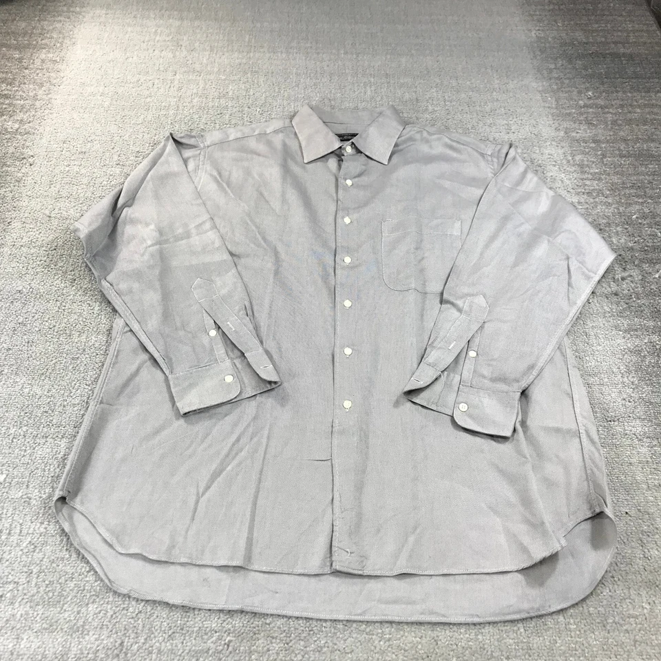 Gitman Bros Shirt Mens Extra Large 17.5 Button Up Gray Dress Eddie Williams - Image 1 of 4