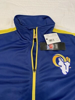 Chaqueta de Pista Azul Cremallera Completa Los Angeles Rams NFL Para Hombre Mediana Nueva Con Etiqueta de $80 Foto 1 de 2