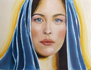 Original Ölgemälde Arwen LOTR Liv Tyler 9x12"" MDF signiert Nicola Puchala 2022 - Bild 1 von 7