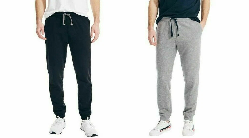 Nautica Men’s Fleece Jogger Ribbed ankle cuffs Color Black Size XL