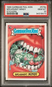 1988 Garbage Pail Kids Series 14 OS14 SPEARMINT MINDY 579b PSA 10 GEM POP10! - Picture 1 of 2