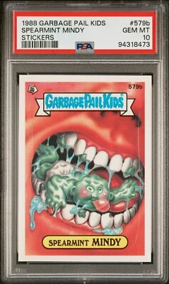 1988 Garbage Pail Kids Series 14 OS14 SPEARMINT MINDY 579b PSA 10 GEM POP10! - Image 1 of 2