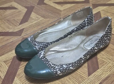 Zapatos planos de ballet pitón JIMMY CHOO WHIRL verde puntera piel de serpiente talla 36,5  Foto 1 de 4