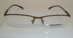 Skechers SK 3084 Matte Brown MBRN Semi Rimless Metal Eyeglasses Frame 52-16-145 - Picture 1 of 5