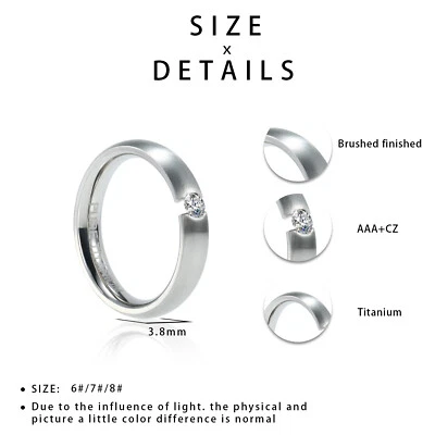 Couple Cubic ZIrconia Wedding Bands Engagement Rings Fashion Rings for Men - Image 1 of 2