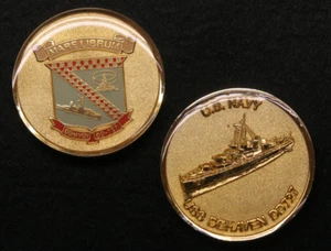 MONEDA DESAFÍO USS DE HAVEN DD-727 MARINA DE EE. UU. PIN UP DESTRUCTOR CLASE VERANO WOW - Imagen 1 de 24