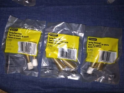 6 topes de puerta Stanley Spring 81-9050 acabado latón 3" tapón blanco paquete de 2 Foto 1 de 4