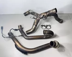 2014 Ducati Monster 796 Exhaust Header OEM Head Pipe Set Clamps Stock - Picture 1 of 9