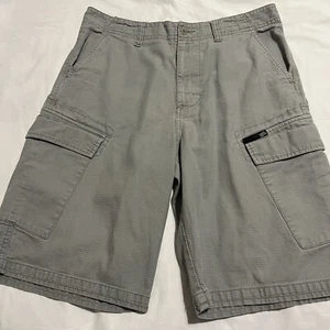 Pantalones cortos cargo Vans para hombre talla 32 gris bordado frente plano - Imagen 1 de 10
