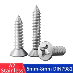 Phillip COUNTERSUNK WOOD SCREWS POZIDRIVE A2 STAINLESS STEEL 5mm 6mm 8mm - Picture 1 of 9