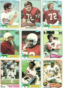 Lote de 59 tarjetas Topps de los Cardenales de San Luis (fútbol) de 1980 con 3 miembros del Salón de la Fama, más - Imagen 1 de 7