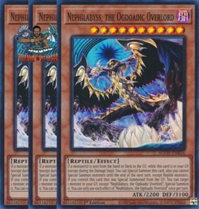 Yugioh! 3x Nephilabyss the Ogdoadic Overlord AGOV-EN016 Super Rare 1st Ed NM