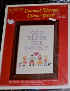 Counted Cross Stitch God Bless Our Family Sampler Kit # 807 NEW - Picture 1 of 1