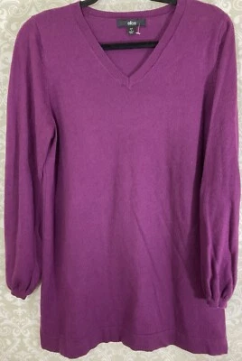 Suéter para mujer ELLOS talla 10/12 púrpura tejido mezcla de lana suéter cuello en V Foto 1 de 4